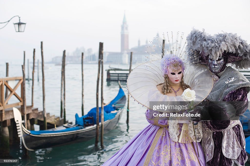 Couple of Masks - Beauty and beast in Venice (XXL)