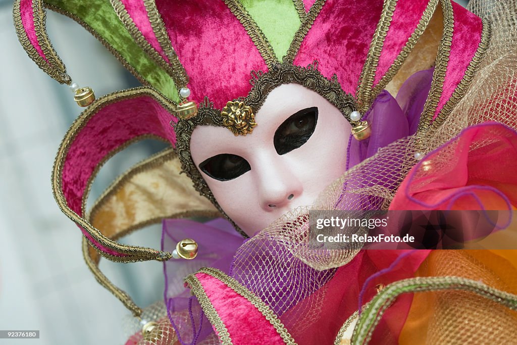 Mask with jester costume at Carnival in Venice (XL)