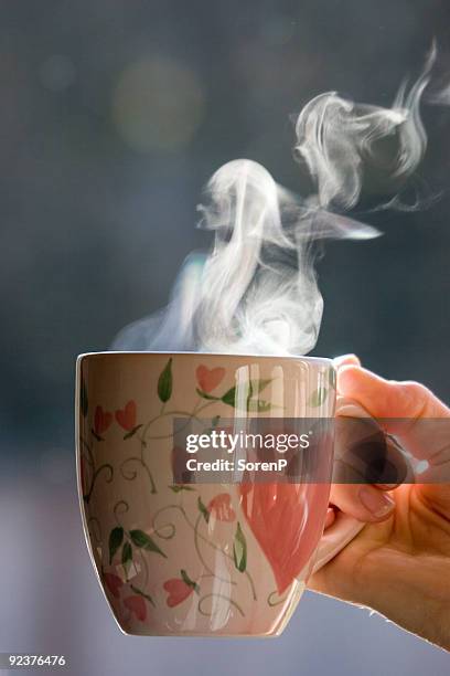 a cup of morning coffee or tea - steam stock pictures, royalty-free photos & images