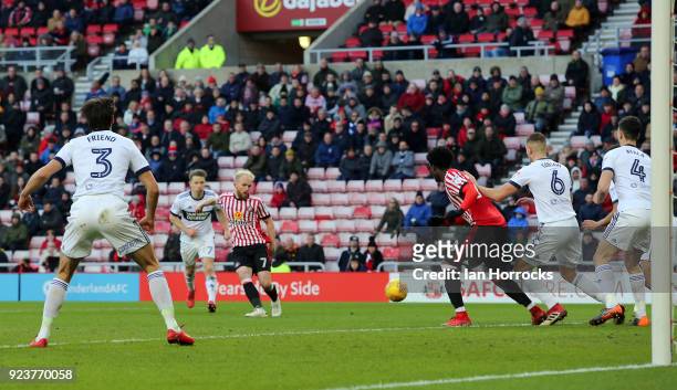 Jonny Williams of Sunderland scores the second Sunderland goal during the Sky Bet Championship match between Sunderland and Middlesbrough at Stadium...