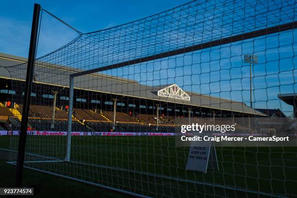 General view of Craven Cottage, home of Fulham FC, during the Sky Bet Championship match between Fulham and Wolverhampton Wanderers at Craven Cottage...