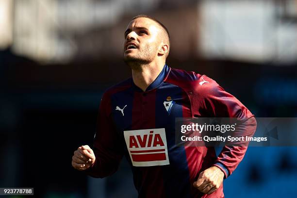 Pedro Leon of SD Eibar looks on during the La Liga match between Celta de Vigo and Eibar at Balaidos Stadium on February 24, 2018 in Vigo, Spain.