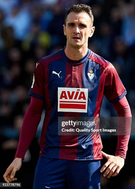 Kike Garcia of SD Eibar looks on during the La Liga match between Celta de Vigo and Eibar at Balaidos Stadium on February 24, 2018 in Vigo, Spain.