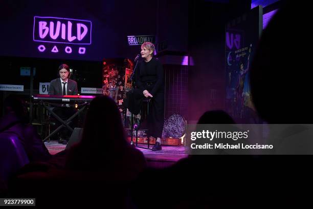 Musicians Shawn Colvin and Bryn Roberts on piano perform during a Build Studio visit after discussing her new album of children's music "The...