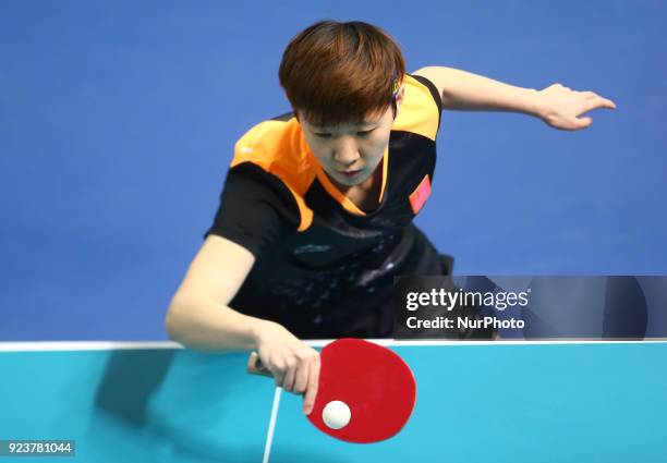 Shiwen LIU of China during 2018 International Table Tennis Federation World Cup match between Shiwen LIU of China against Yue WU of USA at Copper Box...