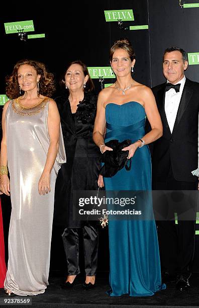 Diane Von Fustemberg, Nieves Fontana, Princess Elena of Spain and designer Angel Schlesser arrive to the 2009 Telva Magazine Fashion Awards ceremony,...