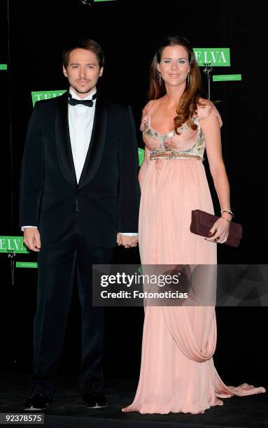 Musician Manuel Martos and Ana Bono arrive to the 2009 Telva Magazine Fashion Awards ceremony, held at the Teatro del Canal on October 26, 2009 in...