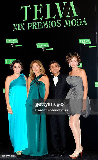 Adriana Dominguez, Elena Gonzalez, designer Adolfo Dominguez and Tiziana Dominguez arrive to the 2009 Telva Magazine Fashion Awards ceremony, held at...