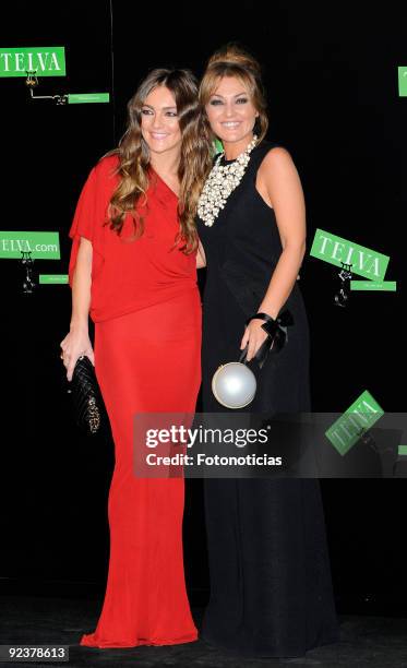 Singer Amaia Montero and Idoia Montero arrive to the 2009 Telva Magazine Fashion Awards ceremony, held at the Teatro del Canal on October 26, 2009 in...