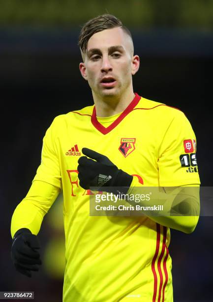 Gerard Deulofeu of Watford during the Premier League match between Watford and Everton at Vicarage Road on February 24, 2018 in Watford, England.