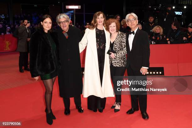 Jury members Adele Romanski, Chema Prado, Cecile de France, Stephanie Zacharek and Ryuichi Sakamoto attend the closing ceremony during the 68th...