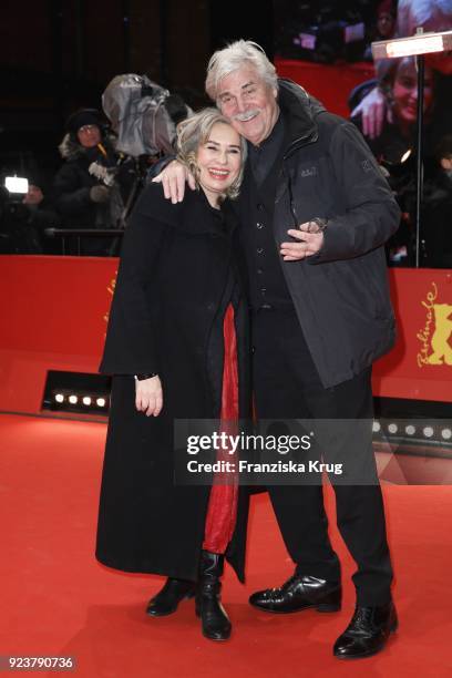 Peter Simonischek and his wife Brigitte Karner attend the closing ceremony during the 68th Berlinale International Film Festival Berlin at Berlinale...