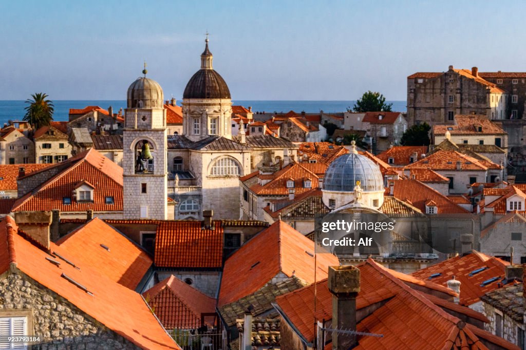 Dubrovnik overview from south section city walls, Dalmatia, Croatia