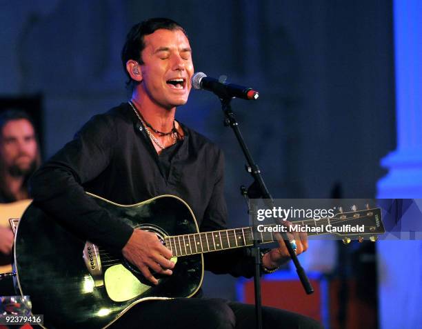 Musician Gavin Rossdale performs onstage during "Rock The Kasbah" hosted by Sir Richard Branson and Eve Branson held at Vibiana on October 26, 2009...