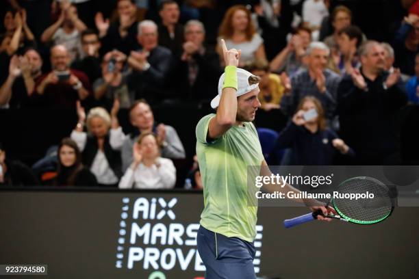 Lucas Pouille during the Open 13 Marseille 1/2 final during the Open 13 Marseille 1/2 final during semi final of Tennis Open 13 on February 24, 2018...