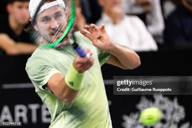 Lucas Pouille during the Open 13 Marseille 1/2 final during the Open 13 Marseille 1/2 final during semi final of Tennis Open 13 on February 24, 2018...