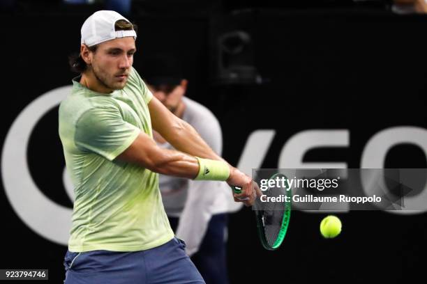 Lucas Pouille during the Open 13 Marseille 1/2 final during the Open 13 Marseille 1/2 final during semi final of Tennis Open 13 on February 24, 2018...