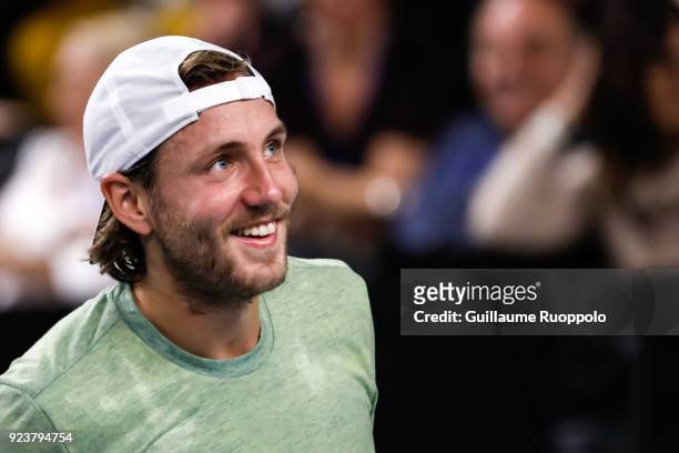 Lucas Pouille during the Open 13 Marseille 1/2 final during the Open 13 Marseille 1/2 final during semi final of Tennis Open 13 on February 24, 2018...