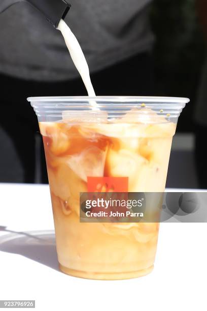 Illy Cold Brew on display at illy At Buddhas And Bellinis #livehapilly At SOBEWFF at Loews Miami Beach on February 24, 2018 in Miami Beach, Florida.