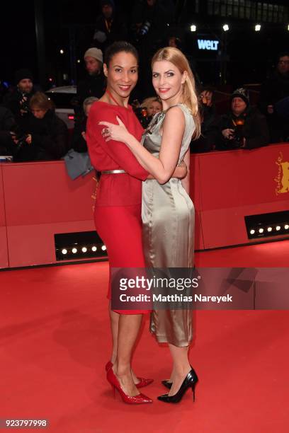 Annabelle Mandeng and Tanja Buelter attend the closing ceremony during the 68th Berlinale International Film Festival Berlin at Berlinale Palast on...
