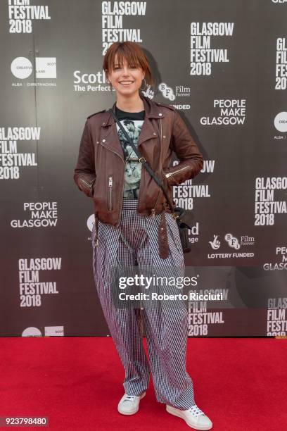 Irish singer and actress Jessie Buckley attends the UK Premiere of 'Beast' during the 14th Glasgow Film Festival at Glasgow Film Theatre on February...