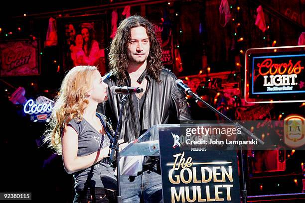 Constantine Maroulis and Kerry Butler attends the 2009 Golden Mullet Awards at Brooks Atkinson Theatre on October 26, 2009 in New York City.