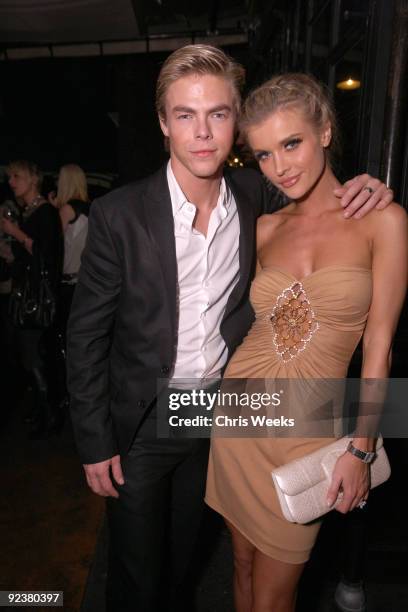 Derek Hough and Joanna Krupa attend Kelly Osbourne's birthday party held at h.wood on October 26, 2009 in Hollywood, California.