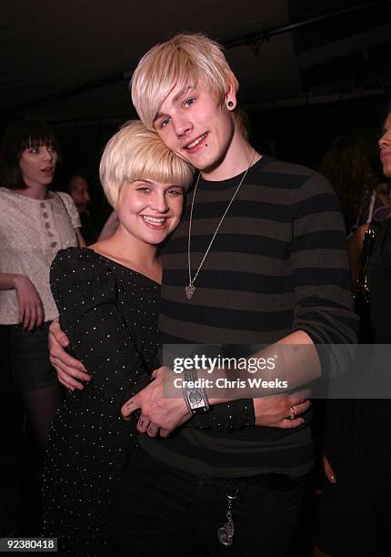 Singer/actress Kelly Osbourne and Luke Worrall attend her birthday party held at h.wood on October 26, 2009 in Hollywood, California.