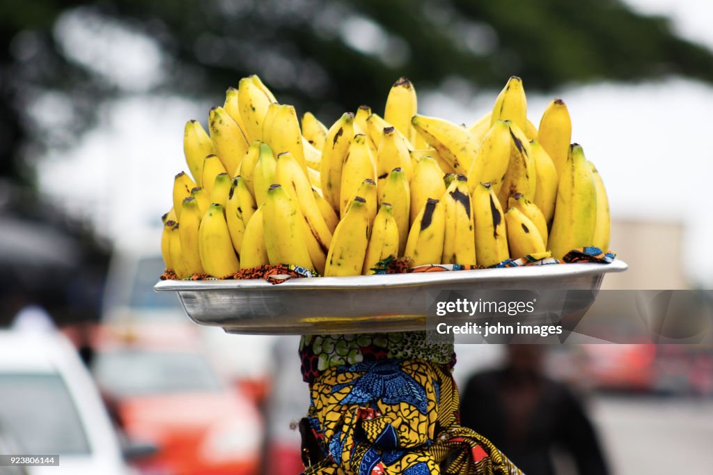 A saleswoman of bananas