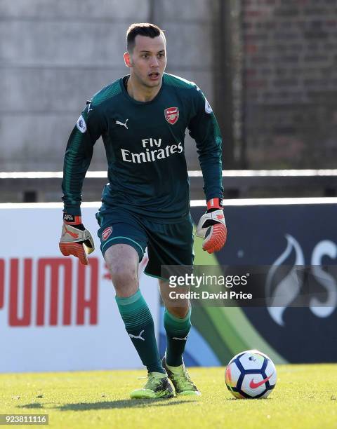 Dejan Iliev of Arsenal during the match between Arsenal and Dinamo Zagreb at Meadow Park on February 24, 2018 in Borehamwood, England.