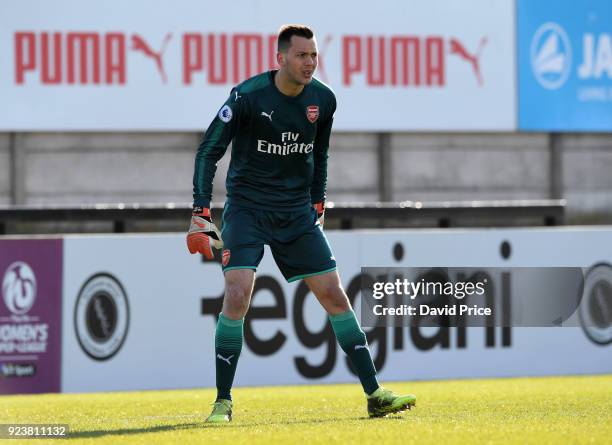 Dejan Iliev of Arsenal during the match between Arsenal and Dinamo Zagreb at Meadow Park on February 24, 2018 in Borehamwood, England.