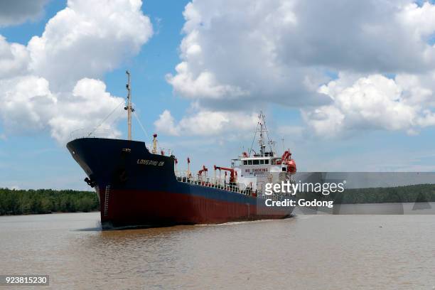 Cargo ship in South China Sea. Vietnam.