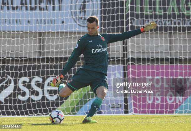 Dejan Iliev of Arsenal during the match between Arsenal and Dinamo Zagreb at Meadow Park on February 24, 2018 in Borehamwood, England.