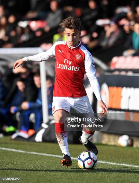 Vlad Dragomir of Arsenal during the match between Arsenal and Dinamo Zagreb at Meadow Park on February 24, 2018 in Borehamwood, England.