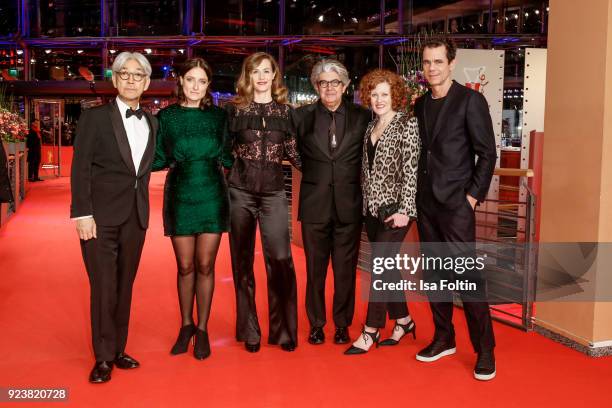 The Berlinale jury members Japanese musician, composer Ryuichi Sakamoto, US producer Adele Romanski, Belgian actress Cecile de France, Spanish...