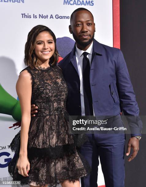 Actors Erin Lim and Lamorne Morris arrive at the Los Angeles premiere of 'Game Night' at TCL Chinese Theatre on February 21, 2018 in Hollywood,...