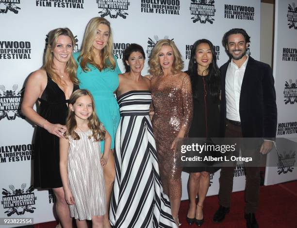 Laura Clear, Violet Hicks, Leah Allbers, Meg Weigner, Donna Mills, Leanna Lei and Bernard Bullen attend the 17th Annual Hollywood Reel Independent...