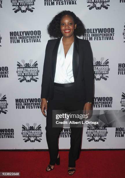 Fredegy Noel attends the 17th Annual Hollywood Reel Independent Film Festival Award Ceremony Red Carpet Event held at Regal Cinemas L.A. LIVE Stadium...