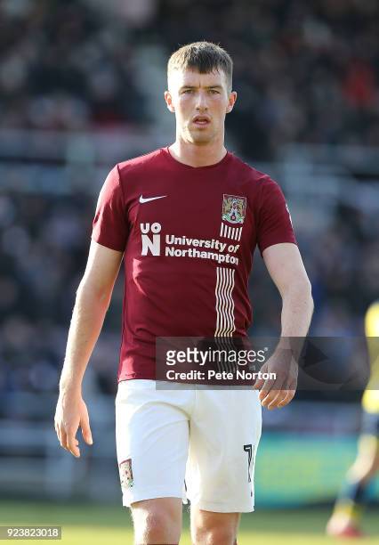 Chris Long of Northampton Town in action during the Sky Bet League One match between Northampton Town and Oxford United at Sixfields on February 24,...