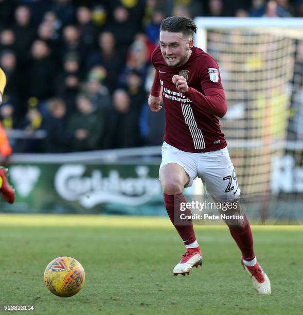 Matt Grimes of Northampton Town in action during the Sky Bet League One match between Northampton Town and Oxford United at Sixfields on February 24,...