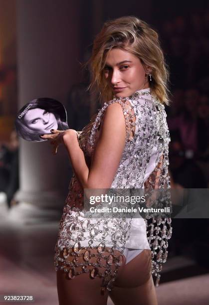 Hailey Baldwin attends the ADR Party during Milan Fashion Week Fall/Winter 2018/19 on February 24, 2018 in Milan, Italy.