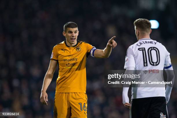 Wolverhampton Wanderers' Conor Coady during the Sky Bet Championship match between Fulham and Wolverhampton Wanderers at Craven Cottage on February...