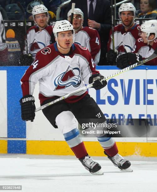 Nail Yakupov of the Colorado Avalanche skates during an NHL game against the Buffalo Sabres on February 11, 2018 at KeyBank Center in Buffalo, New...