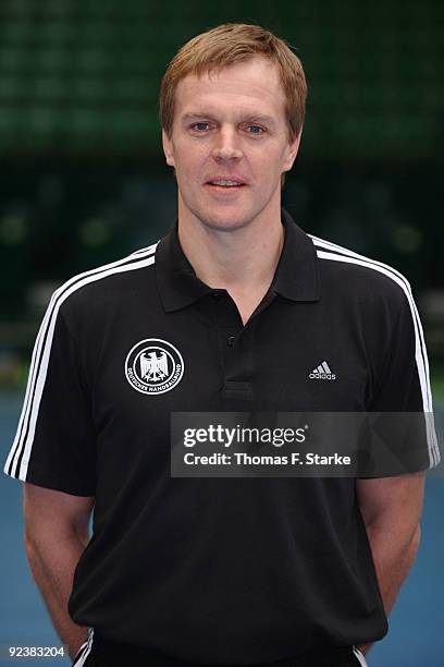 Assistant coach Martin Heuberger poses during Team presentation of the German Handball National Team at the Gerry Weber Stadium on October 27, 2009...