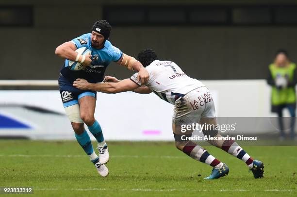 Alexandre Dumoulin of Montpellier during the Top 14 match between Montpellier and Bordeaux Begles on February 24, 2018 in Montpellier, France.