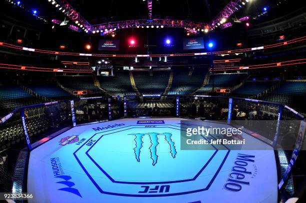 General view of the Octagon prior to the UFC Fight Night event at Amway Center on February 24, 2018 in Orlando, Florida.
