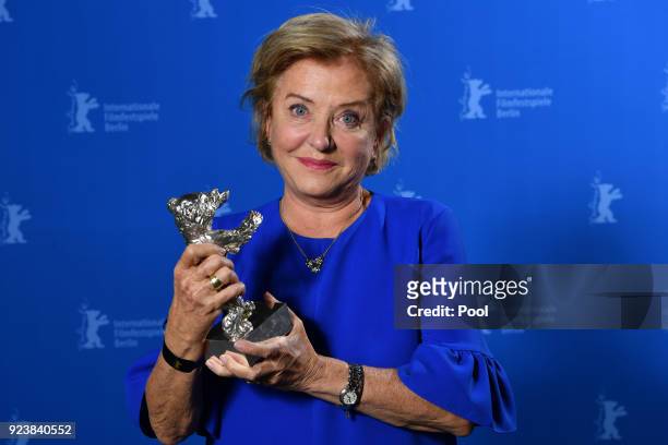 Ana Brun, winner of the Silver Bear for Best Actress for 'The Heiresses', poses at the Award Winners photo call during the 68th Berlinale...