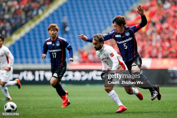 Gabriel Xavier of Nagoya Grampus controls the ball during the J.League J1 match between Gamba Osaka and Nagoya Grampus at Suita City Football Stadium...