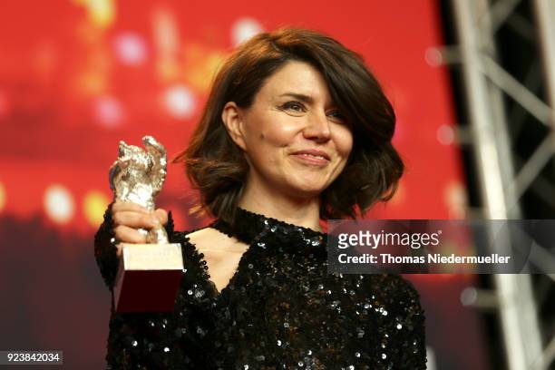 Malgorzata Szumowska, winner of the Silver Bear Grand Jury Prize for 'Mug', attends the Award Winners press conference during the 68th Berlinale...