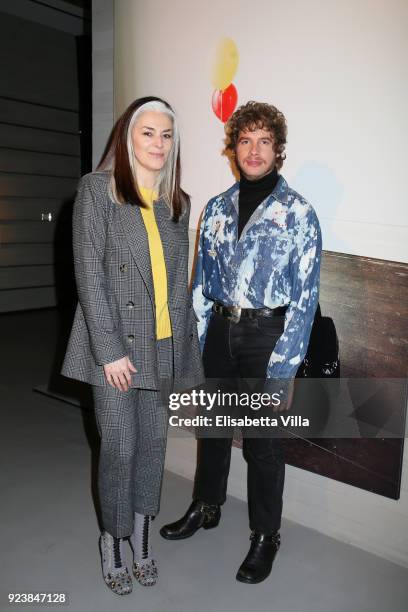 Catherine Hayward and Luke Day attended the Bally Autumn Winter 2018 Press Presentation during Milan Fashion Week on February 24, 2018 in Milan,...